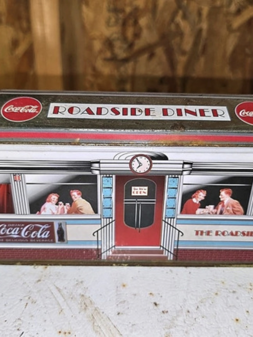 Coca-Cola Roadside Diner Tin Box Container Decor
